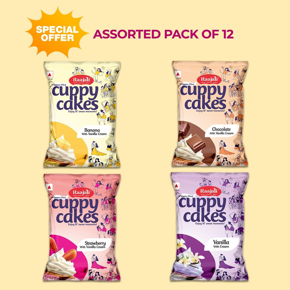 RAAJALI -  ASSORTED  CUPPY CAKES (30G PER PACK) - PACK OF 12