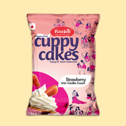 RAAJALI CUPPY CAKE - CENTRE FILLED MUFFIN - STRAWBERRY (30G PER PACK)