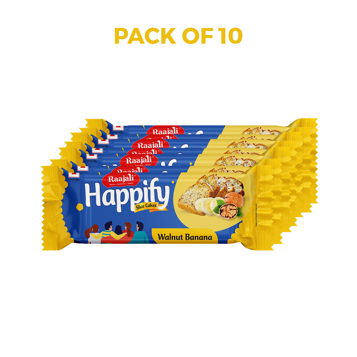 Raajali -  HAPPIFY WALNUT BANANA SLICED CAKE(50G PER PACK)